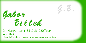 gabor billek business card